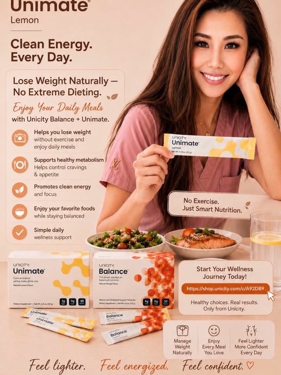 Other - Unicity Unimate Lemon + Balance Singles - Yellow & White Packaging